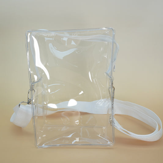 Transparent portable shoulder bag made for taking your fumo outdoors.